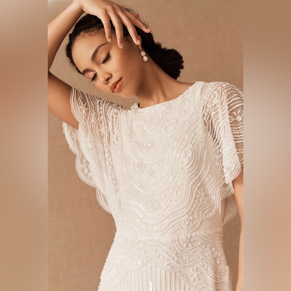 BHLDN White Beaded Sorrento Wedding Gown - Picture 2 of 12